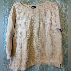 Lands' End Women's Beige Cable Knit Sweater